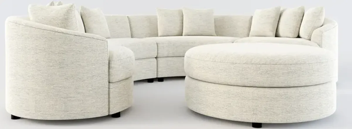 Allegra Foam Comfort 4-Piece Sectional and Ottoman - Merino Chalk