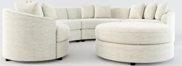 Allegra Foam Comfort 4-Piece Sectional and Ottoman - Merino Chalk