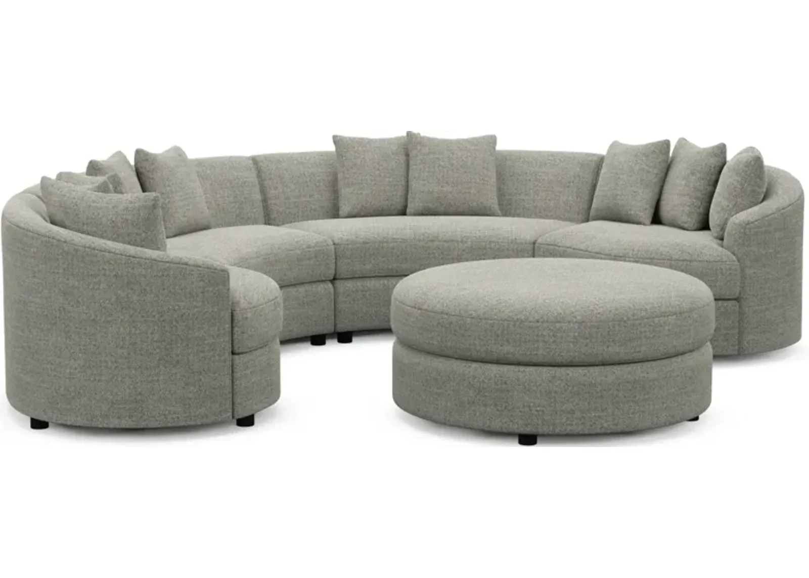 Allegra Foam Comfort 4-Piece Sectional and Ottoman - Pandora Pepper