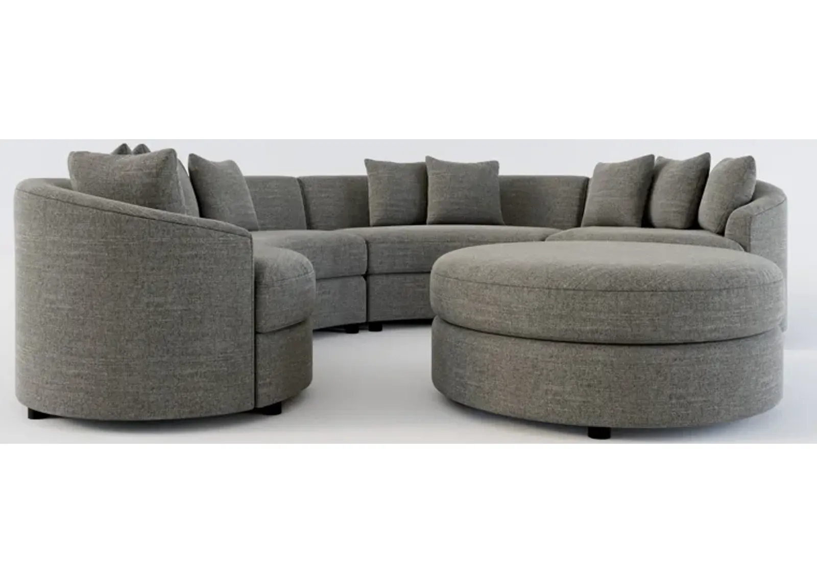 Allegra Foam Comfort 4-Piece Sectional and Ottoman - Curious Charcoal