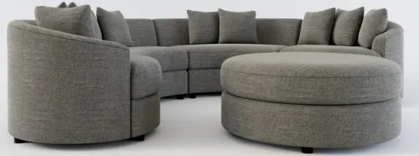 Allegra Foam Comfort 4-Piece Sectional and Ottoman - Curious Charcoal