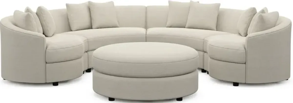 Allegra Foam Comfort 4-Piece Sectional and Ottoman - Curious Pearl