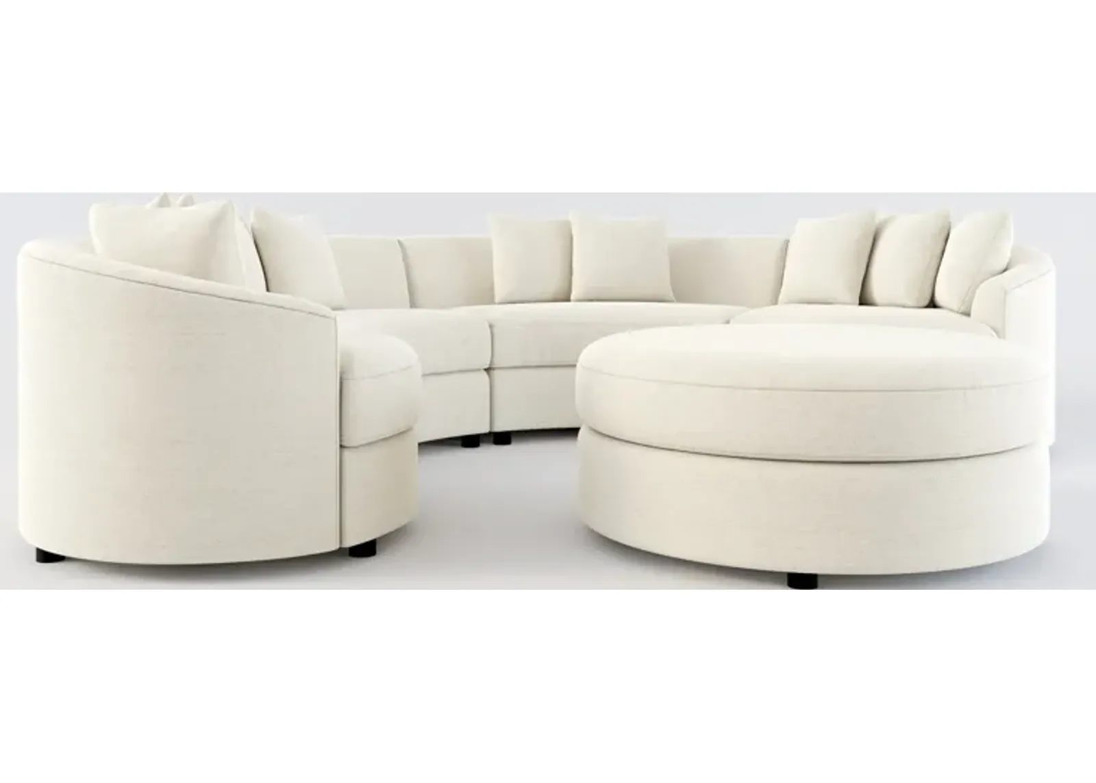 Allegra Foam Comfort 4-Piece Sectional and Ottoman - Curious Pearl