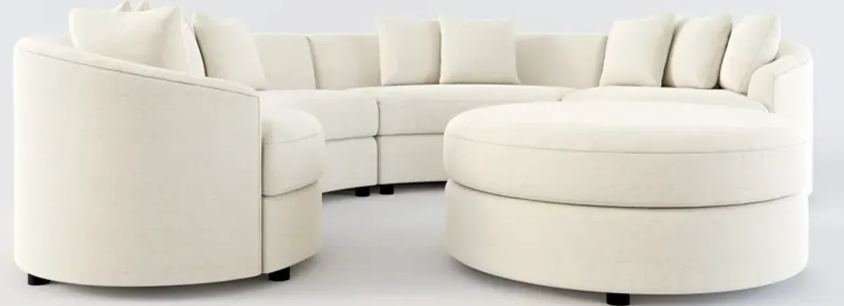 Allegra Foam Comfort 4-Piece Sectional and Ottoman - Curious Pearl