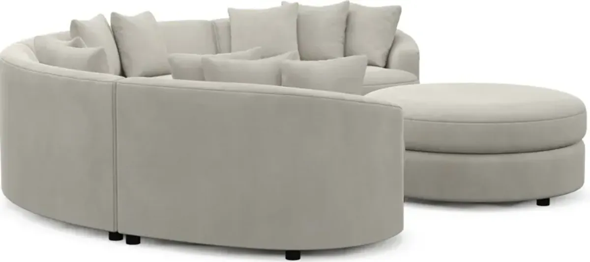 Allegra Foam Comfort 4-Piece Sectional and Ottoman - Laurent Beach