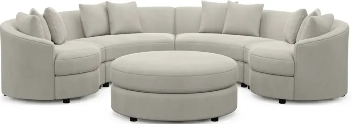 Allegra Foam Comfort 4-Piece Sectional and Ottoman - Laurent Beach