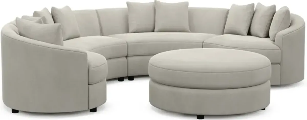 Allegra Foam Comfort 4-Piece Sectional and Ottoman - Laurent Beach