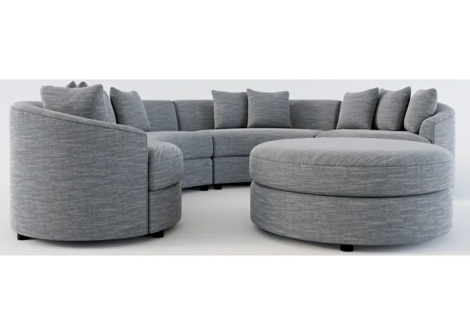 Allegra Foam Comfort 4-Piece Sectional and Ottoman - Dudley Indigo