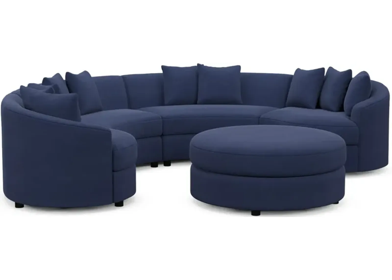 Allegra Foam Comfort 4-Piece Sectional and Ottoman - Abington Indigo