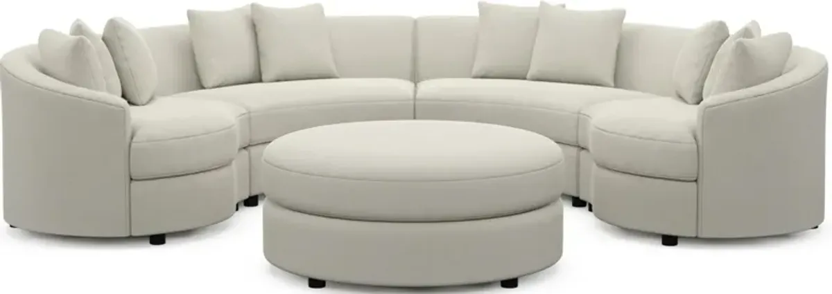 Allegra Foam Comfort 4-Piece Sectional and Ottoman - Anders Ivory