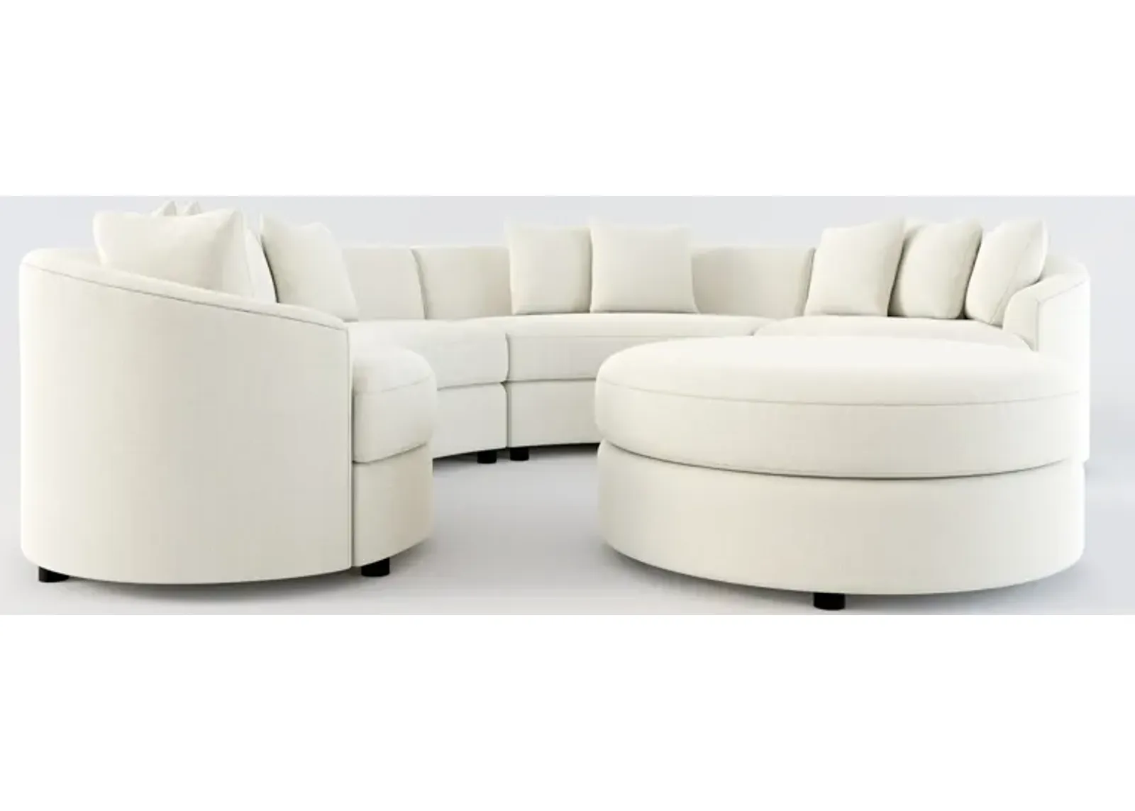 Allegra Foam Comfort 4-Piece Sectional and Ottoman - Anders Ivory