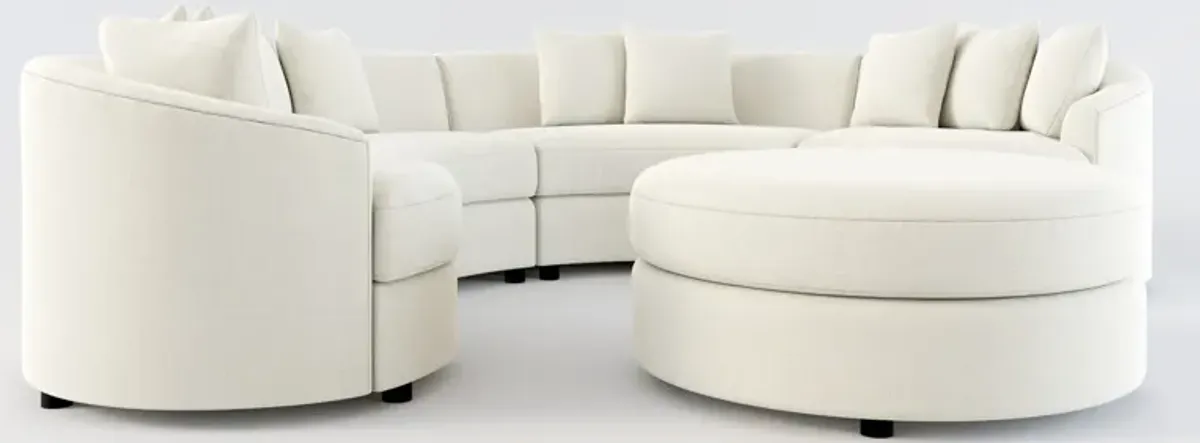 Allegra Foam Comfort 4-Piece Sectional and Ottoman - Anders Ivory