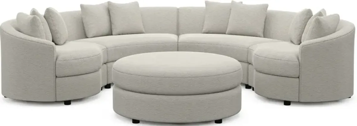 Allegra Foam Comfort 4-Piece Sectional and Ottoman - Everton Grey