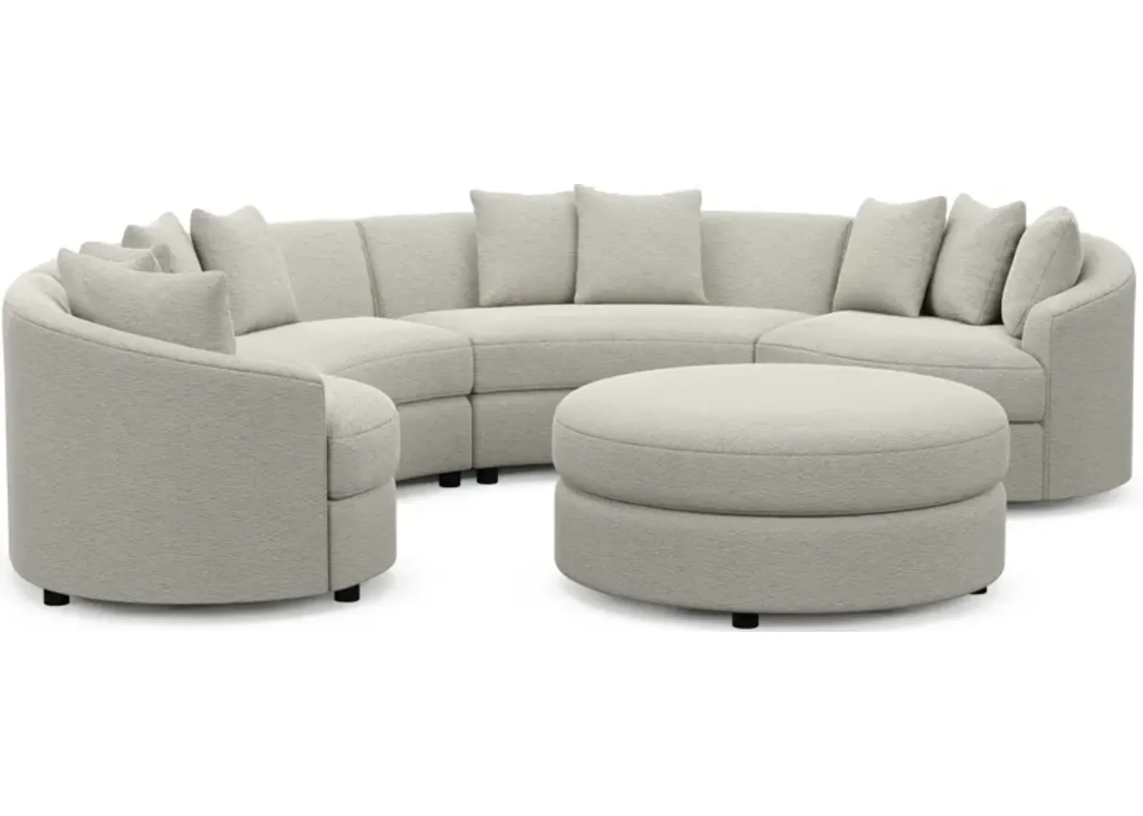 Allegra Foam Comfort 4-Piece Sectional and Ottoman - Everton Grey