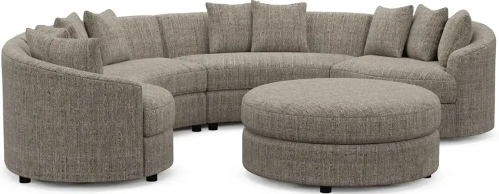 Allegra Foam Comfort 4-Piece Sectional and Ottoman - Mason Flint