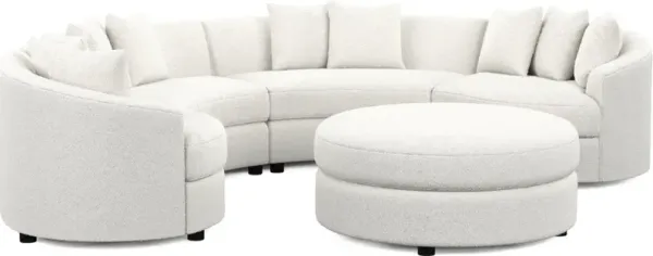 Allegra Foam Comfort 4-Piece Sectional and Ottoman - Bloke Snow