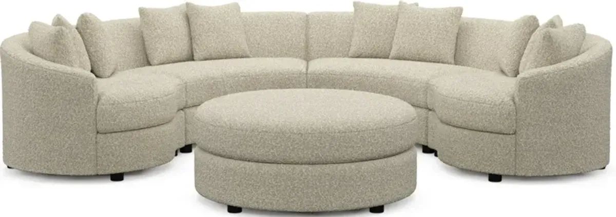 Allegra Foam Comfort 4-Piece Sectional and Ottoman - Bloke Cotton