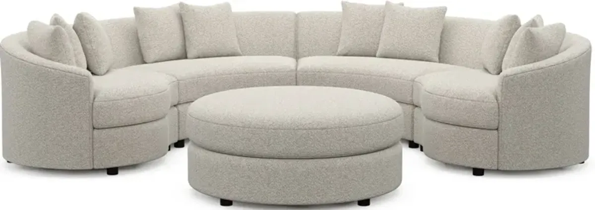 Allegra Foam Comfort 4-Piece Sectional and Ottoman - Muse Stone