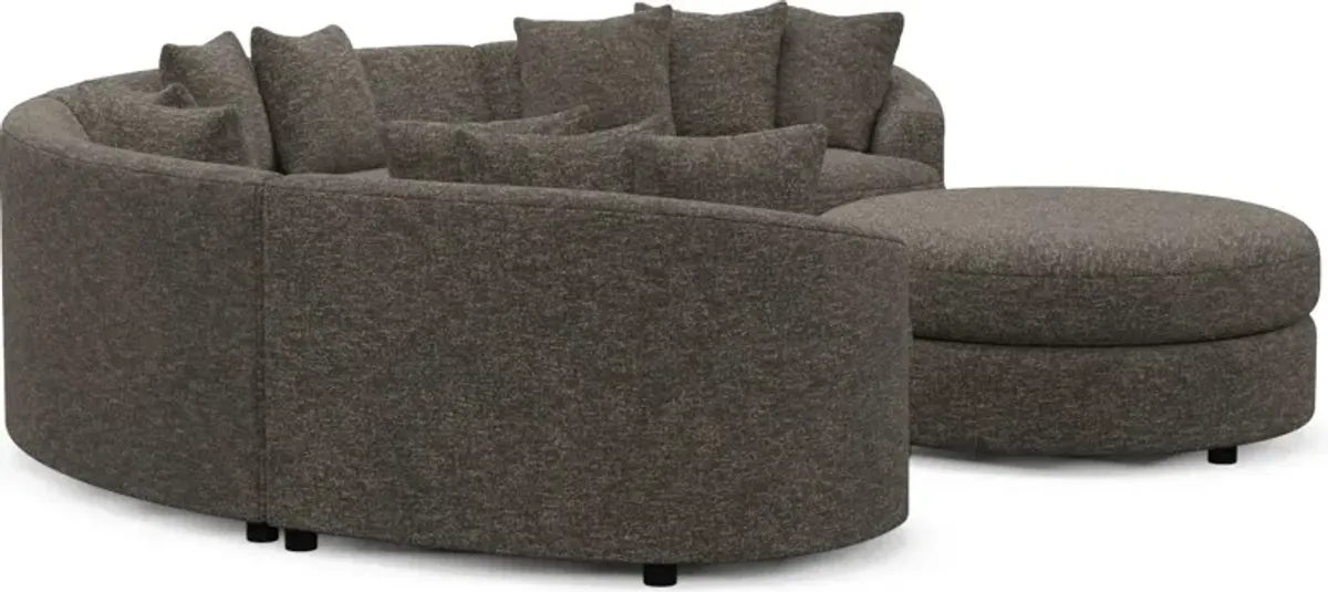 Allegra Foam Comfort 4-Piece Sectional and Ottoman - M Walnut