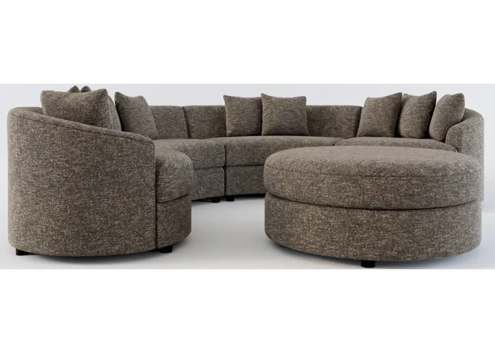 Allegra Foam Comfort 4-Piece Sectional and Ottoman - M Walnut