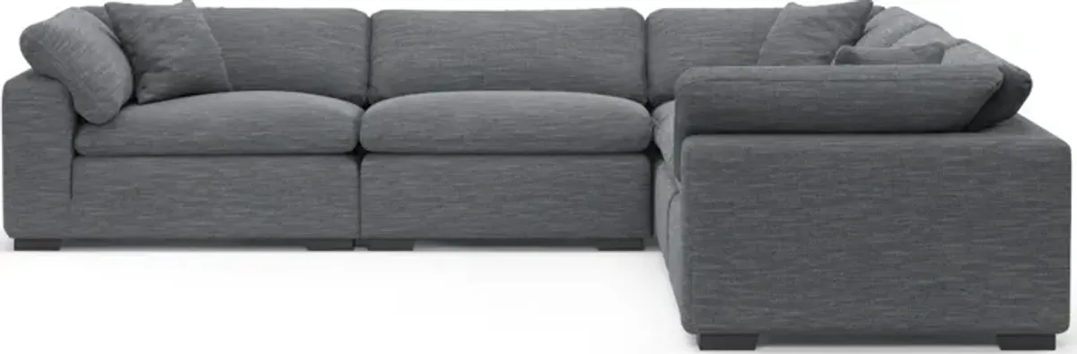 Plush Feathered Comfort 5-Piece Sectional- in Dudley Indigo