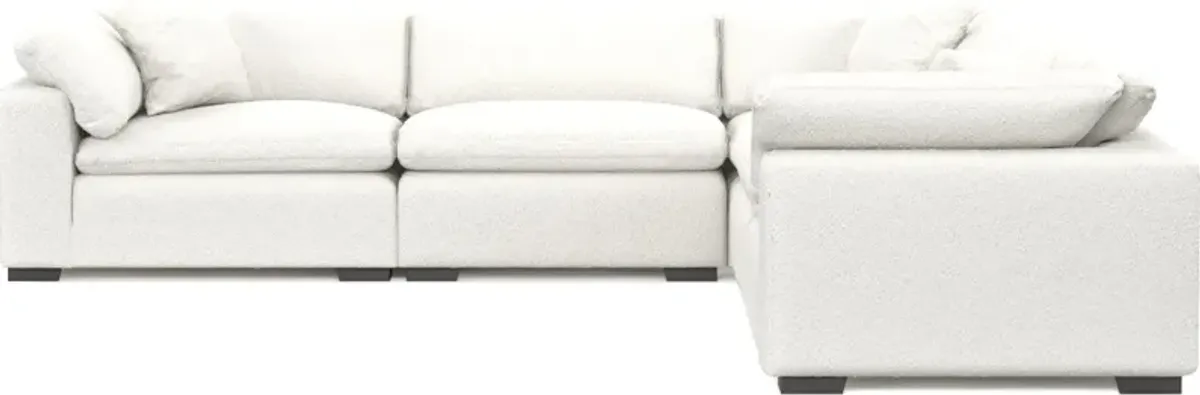 Plush Feathered Comfort 5-Piece Sectional - Bloke Snow