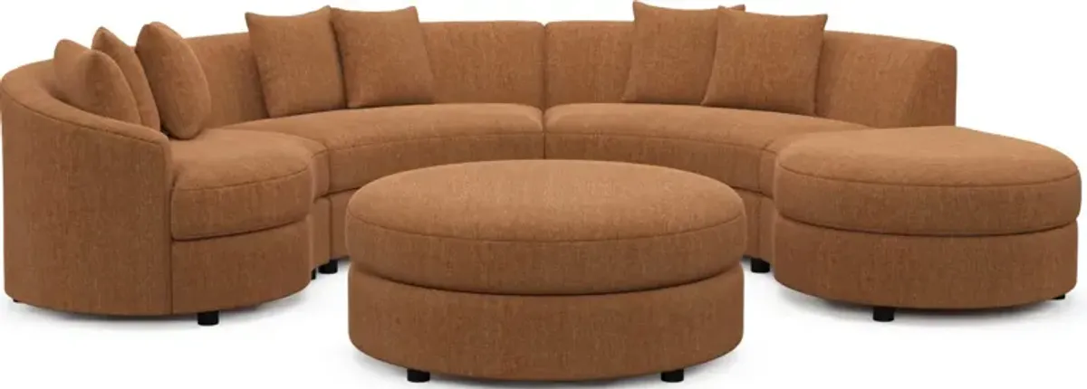 Allegra Foam Comfort 4-Piece Sectional with Right-Facing Chaise and Ottoman - Contessa Ginger