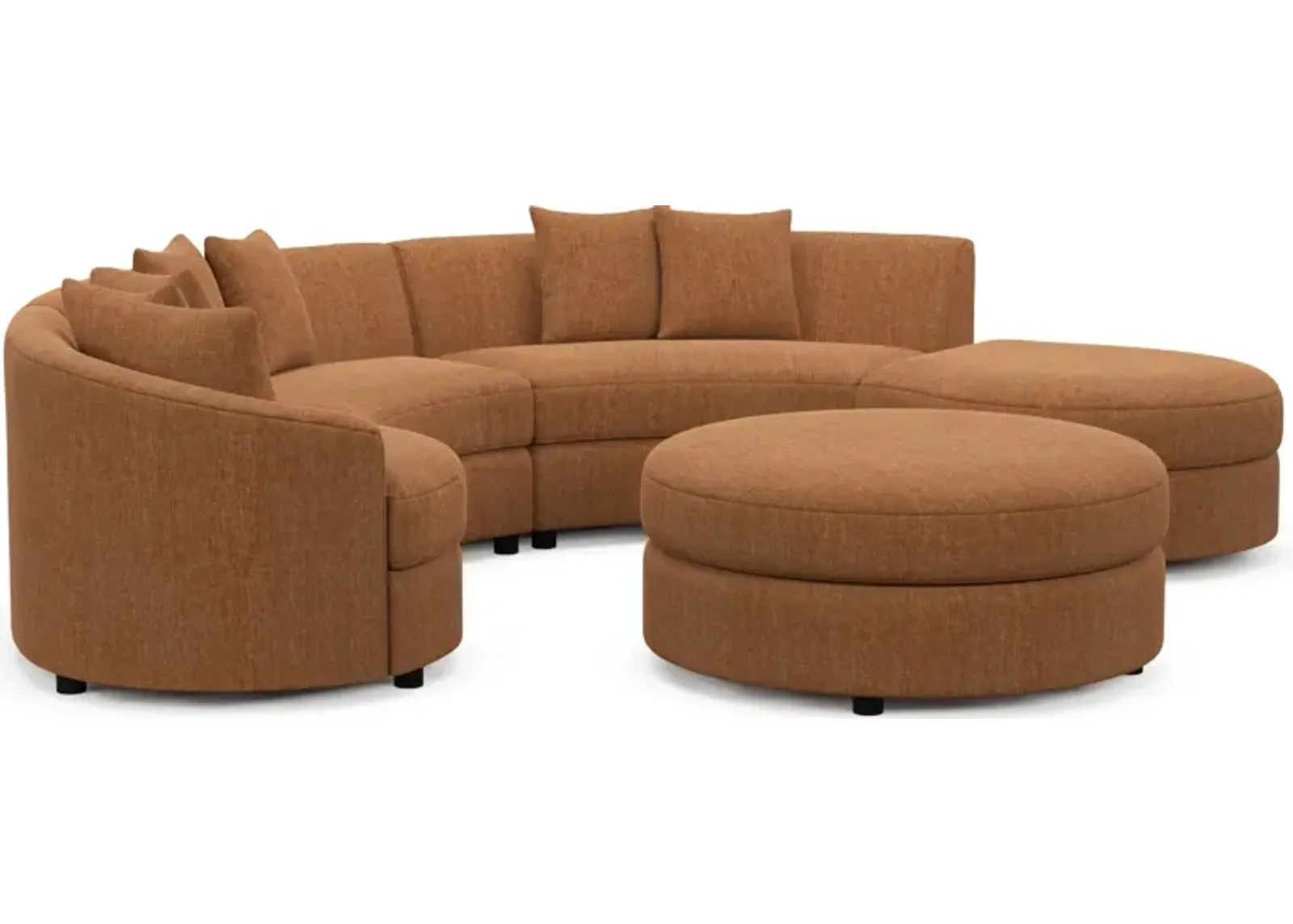 Allegra Foam Comfort 4-Piece Sectional with Right-Facing Chaise and Ottoman - Contessa Ginger