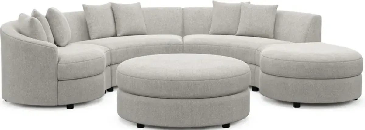 Allegra Foam Comfort 4-Piece Sectional with Right-Facing Chaise and Ottoman - Burmese Granite