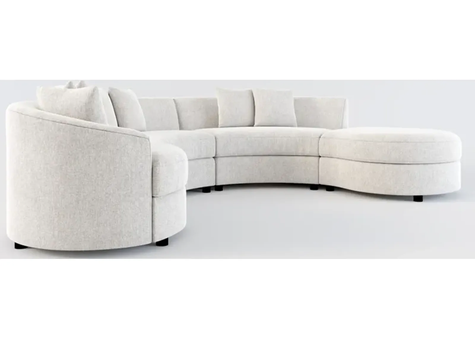 Allegra Foam Comfort 4-Piece Sectional with Right-Facing Chaise and Ottoman - Burmese Granite