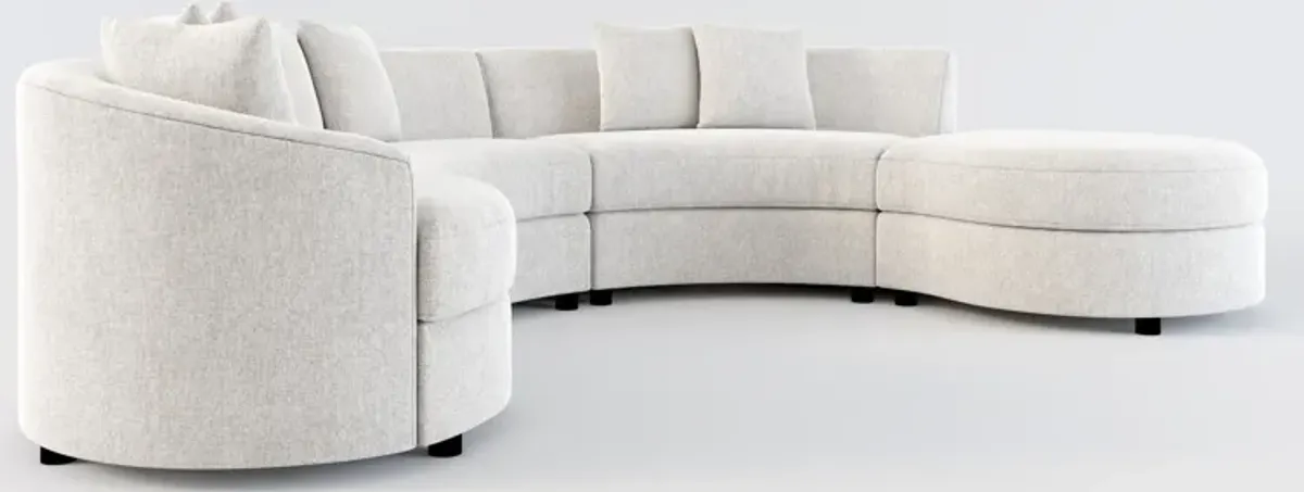 Allegra Foam Comfort 4-Piece Sectional with Right-Facing Chaise and Ottoman - Burmese Granite