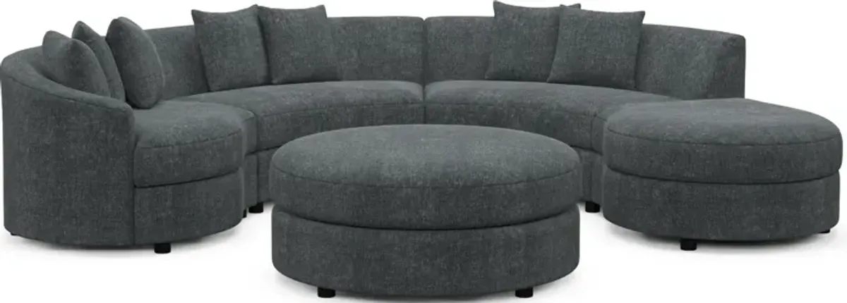 Allegra Foam Comfort 4-Piece Sectional with Right-Facing Chaise and Ottoman - Contessa Shadow