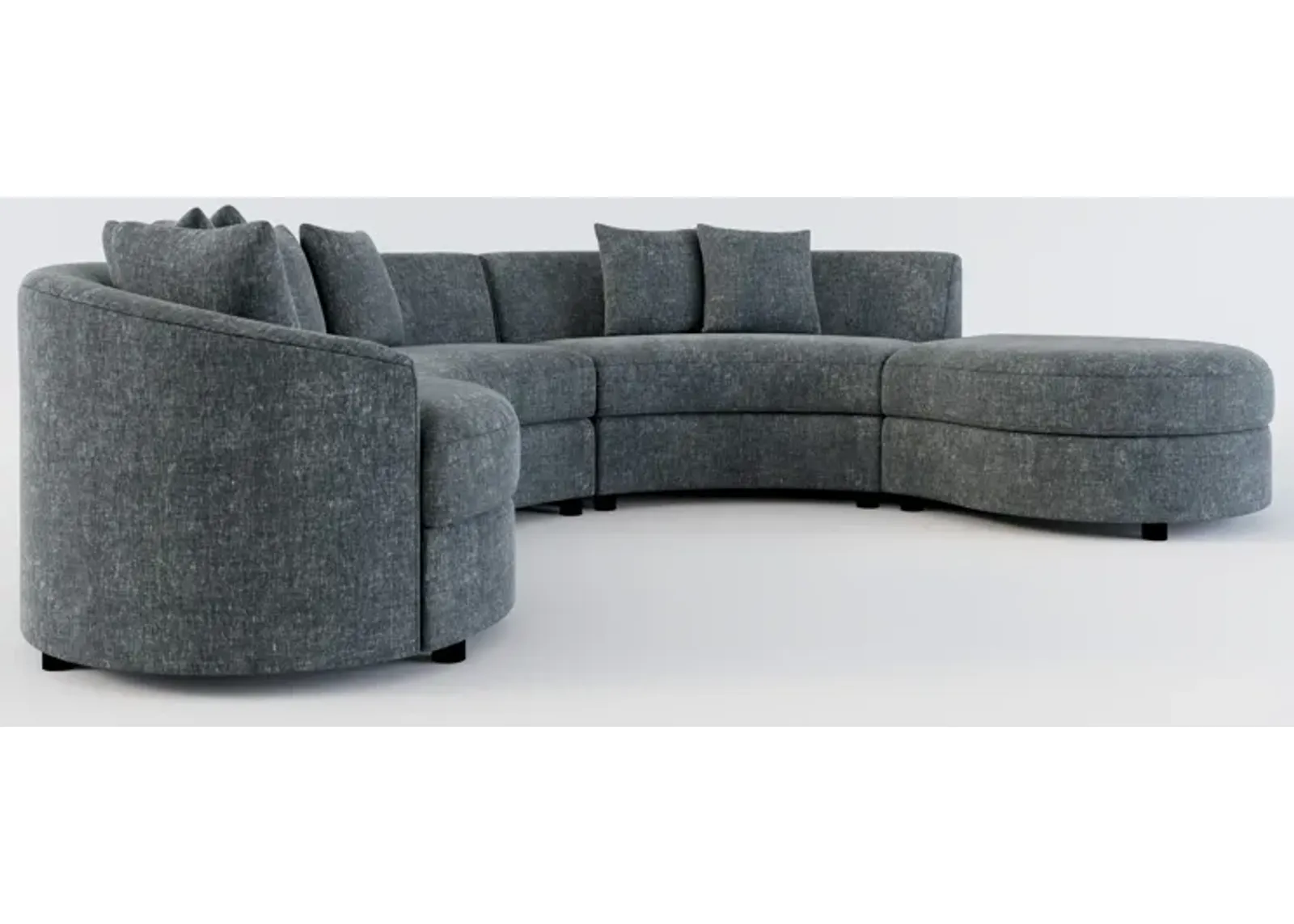 Allegra Foam Comfort 4-Piece Sectional with Right-Facing Chaise and Ottoman - Contessa Shadow