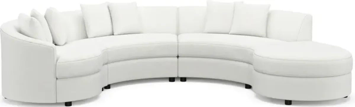 Allegra Foam Comfort 4-Piece Sectional with Right-Facing Chaise and Ottoman - Contessa Vanilla