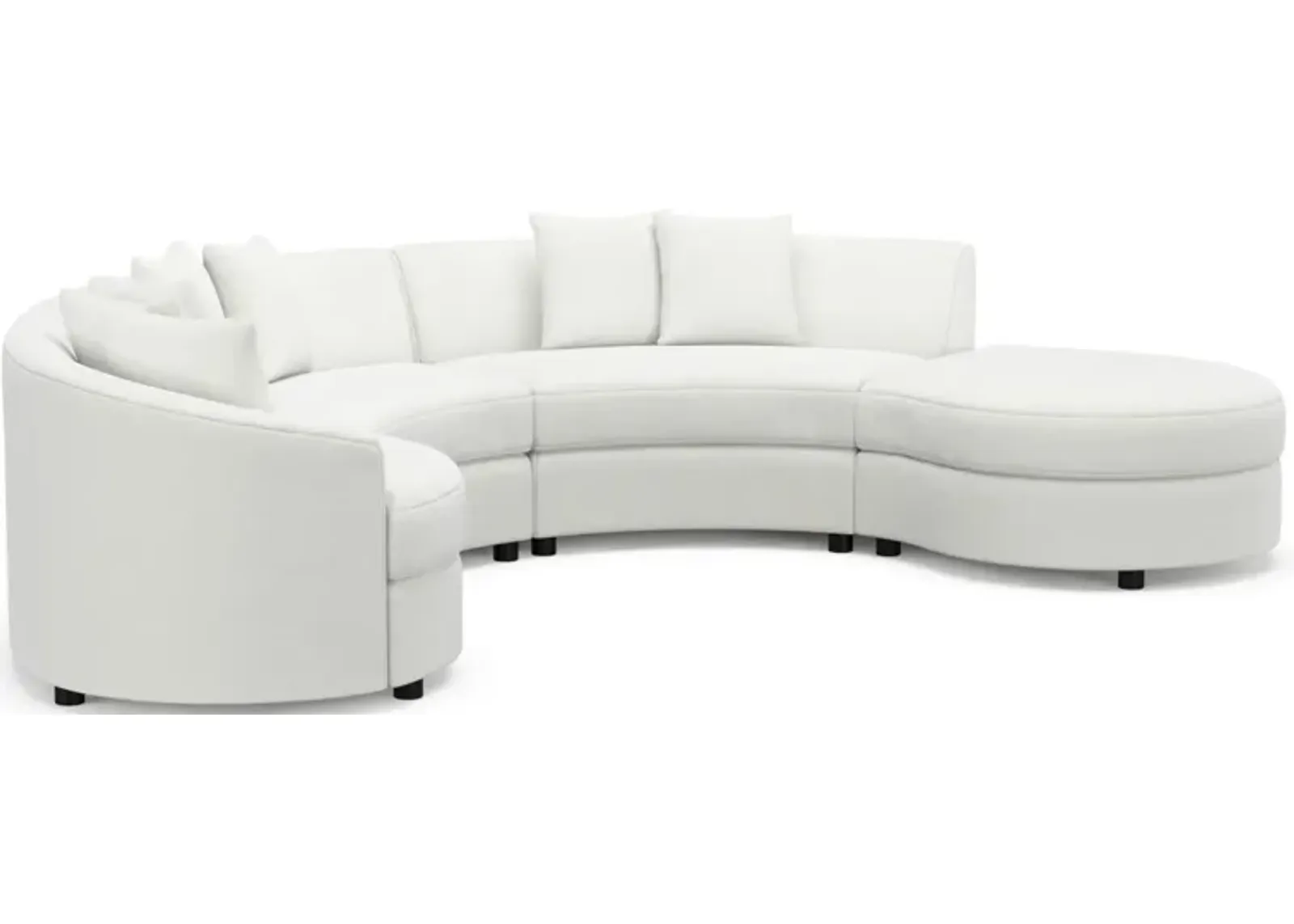 Allegra Foam Comfort 4-Piece Sectional with Right-Facing Chaise and Ottoman - Contessa Vanilla