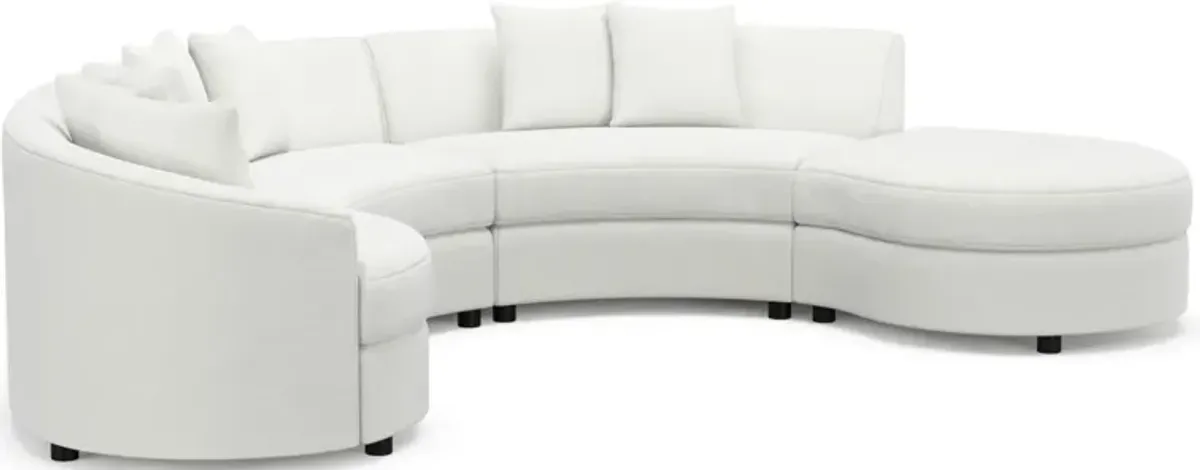 Allegra Foam Comfort 4-Piece Sectional with Right-Facing Chaise and Ottoman - Contessa Vanilla