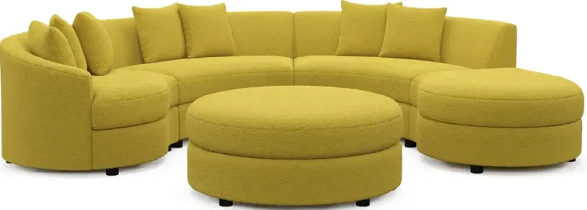 Allegra Foam Comfort 4-Piece Sectional with Right-Facing Chaise and Ottoman - Bloke Goldenrod