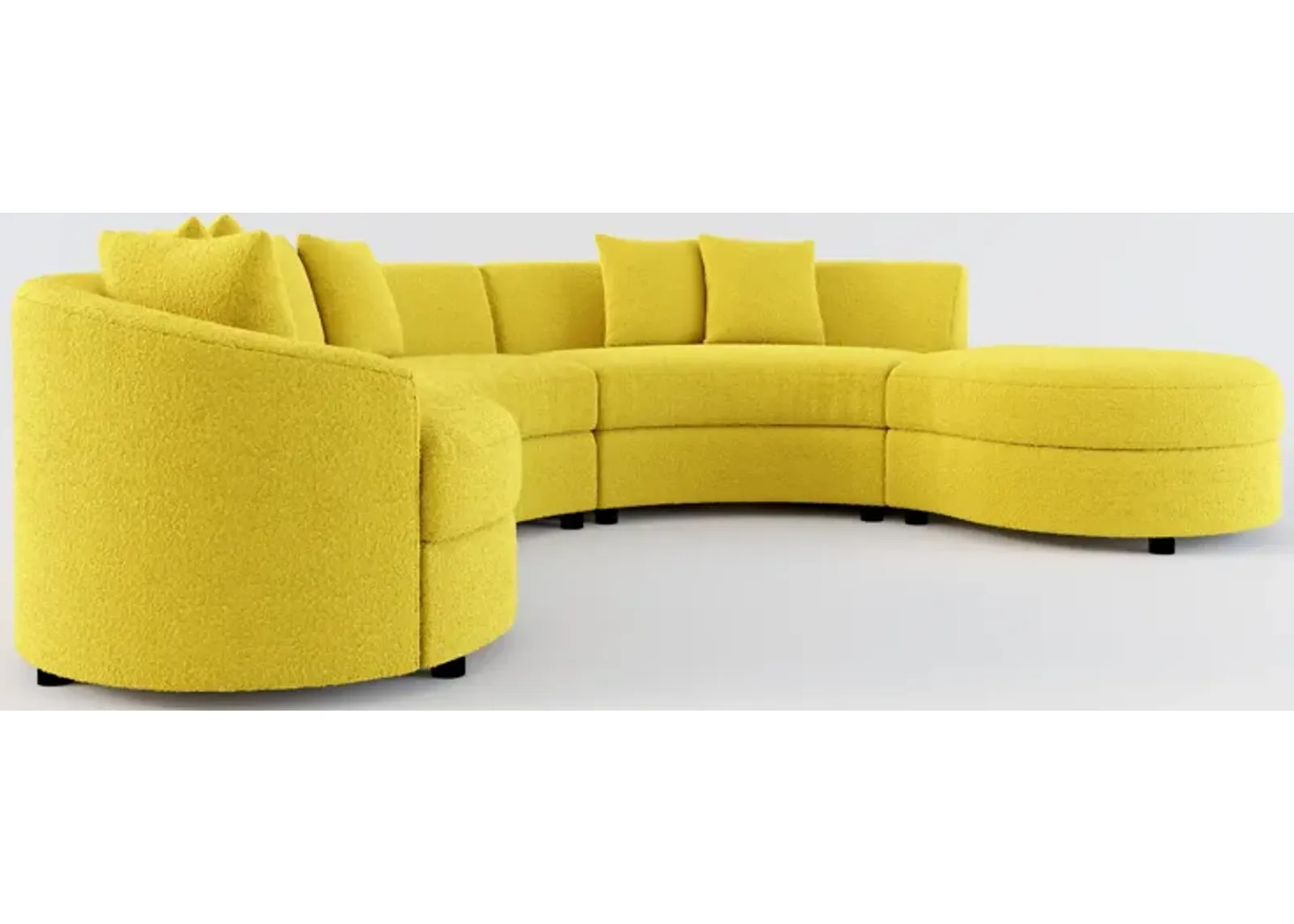 Allegra Foam Comfort 4-Piece Sectional with Right-Facing Chaise and Ottoman - Bloke Goldenrod