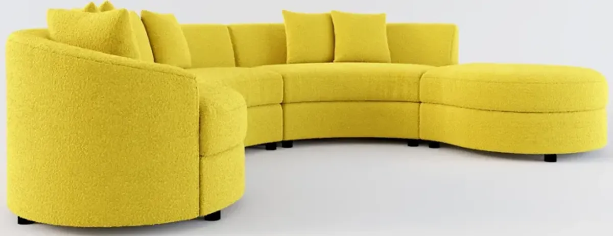 Allegra Foam Comfort 4-Piece Sectional with Right-Facing Chaise and Ottoman - Bloke Goldenrod