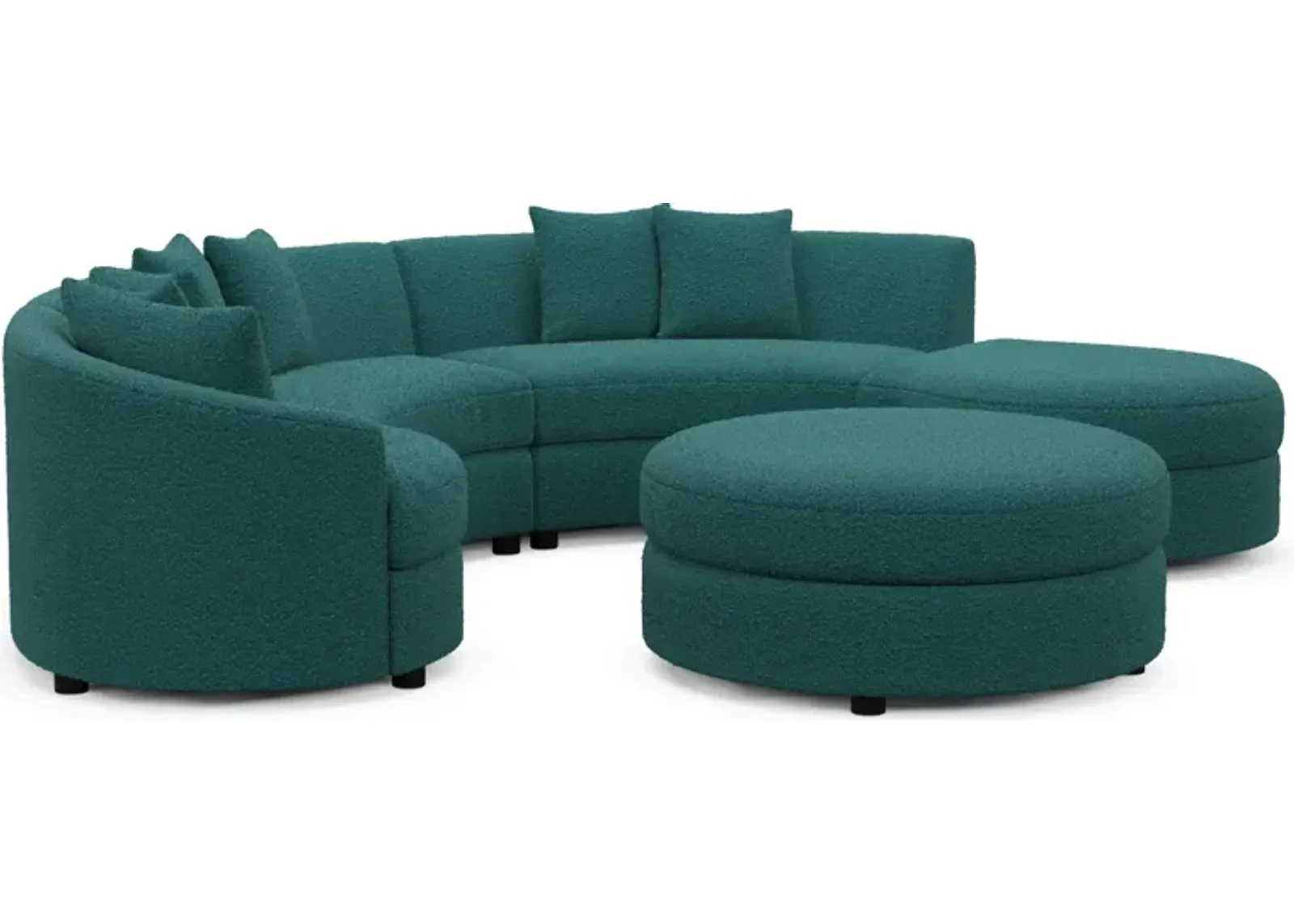 Allegra Foam Comfort 4-Piece Sectional with Right-Facing Chaise and Ottoman - Bloke Peacock