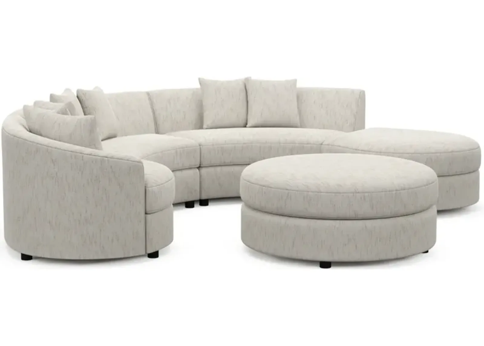 Allegra Foam Comfort 4-Piece Sectional with Right-Facing Chaise and Ottoman - P.T. Cream