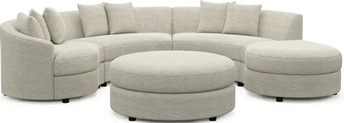 Allegra Foam Comfort 4-Piece Sectional with Right-Facing Chaise and Ottoman - Merino Chalk