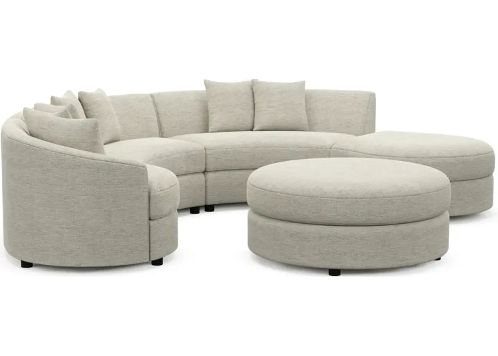 Allegra Foam Comfort 4-Piece Sectional with Right-Facing Chaise and Ottoman - Merino Chalk