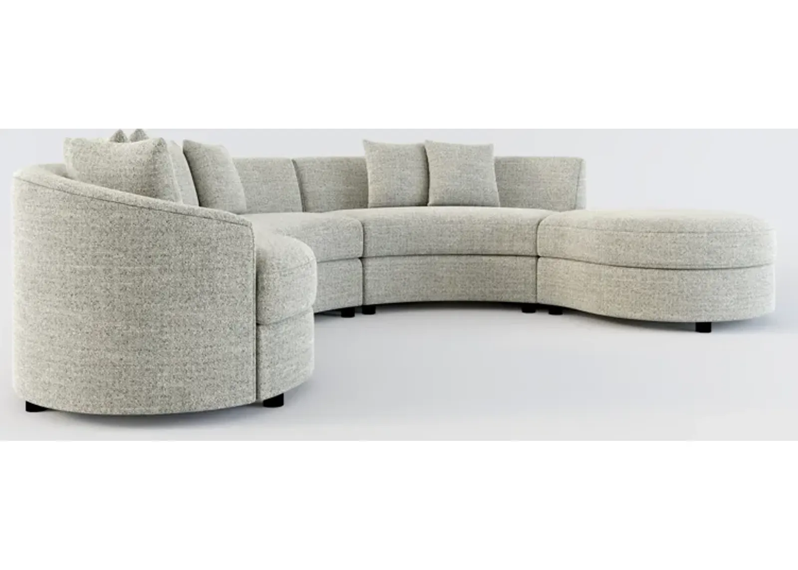 Allegra Foam Comfort 4-Piece Sectional with Right-Facing Chaise and Ottoman - Pandora Pepper