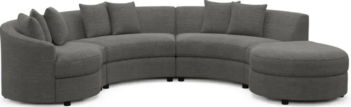 Allegra Foam Comfort 4-Piece Sectional with Right-Facing Chaise and Ottoman - Curious Charcoal