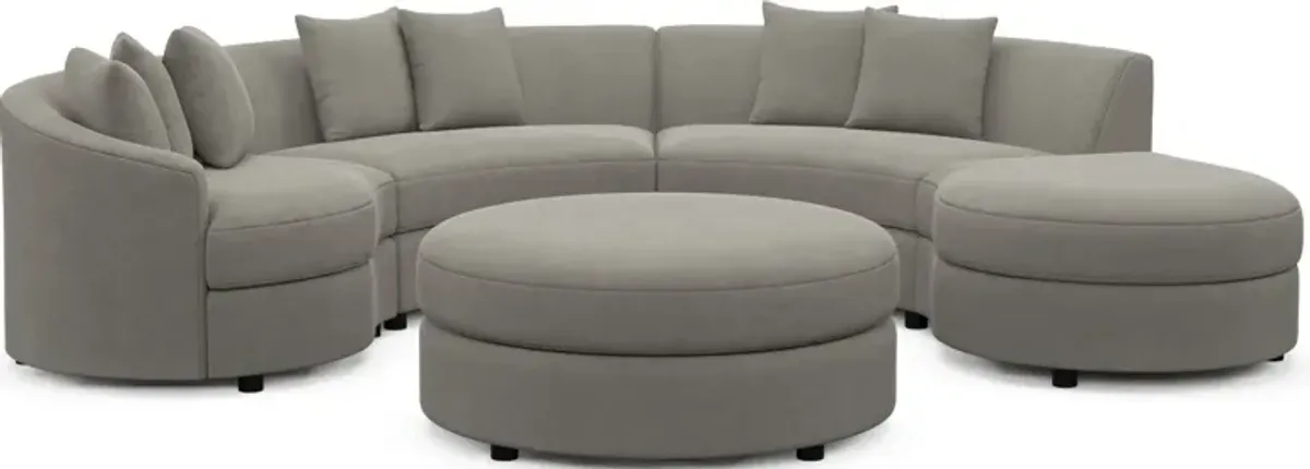 Allegra Foam Comfort 4-Piece Sectional with Right-Facing Chaise and Ottoman - Abington Fog