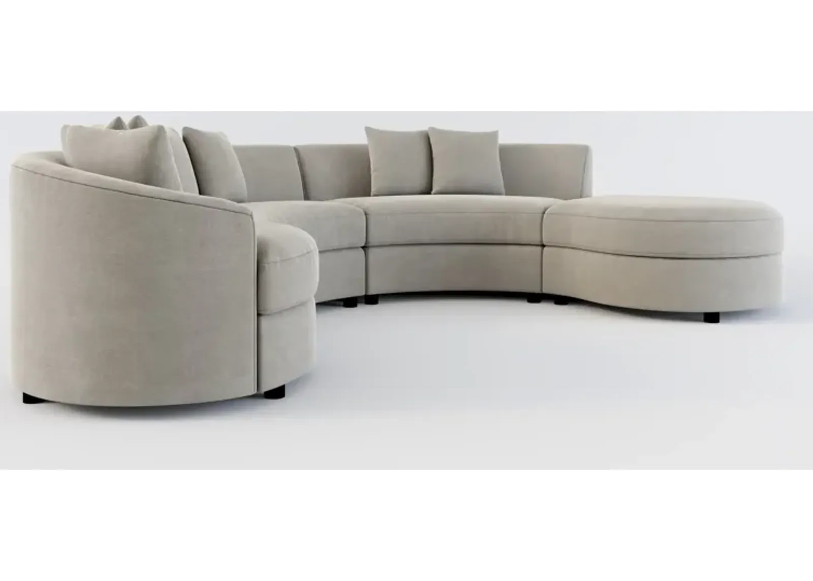 Allegra Foam Comfort 4-Piece Sectional with Right-Facing Chaise and Ottoman - Abington Fog