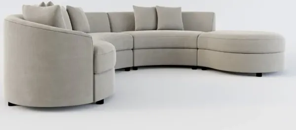 Allegra Foam Comfort 4-Piece Sectional with Right-Facing Chaise and Ottoman - Abington Fog