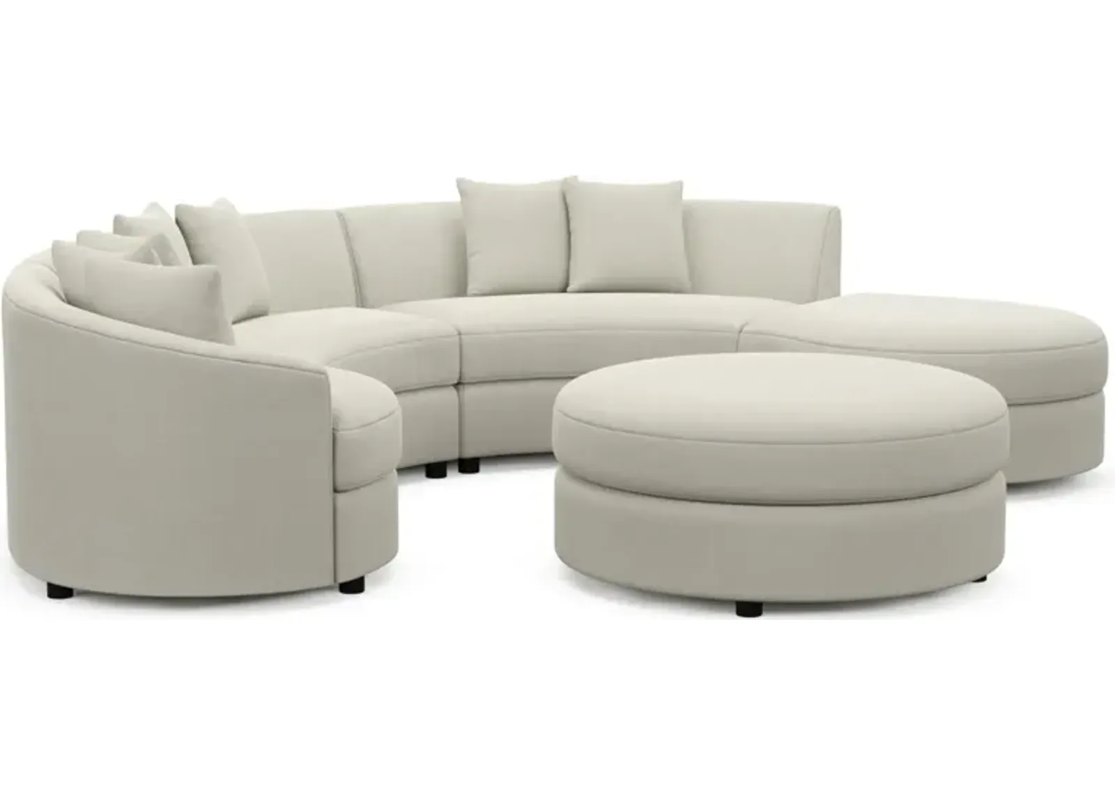 Allegra Foam Comfort 4-Piece Sectional with Right-Facing Chaise and Ottoman - Anders Ivory