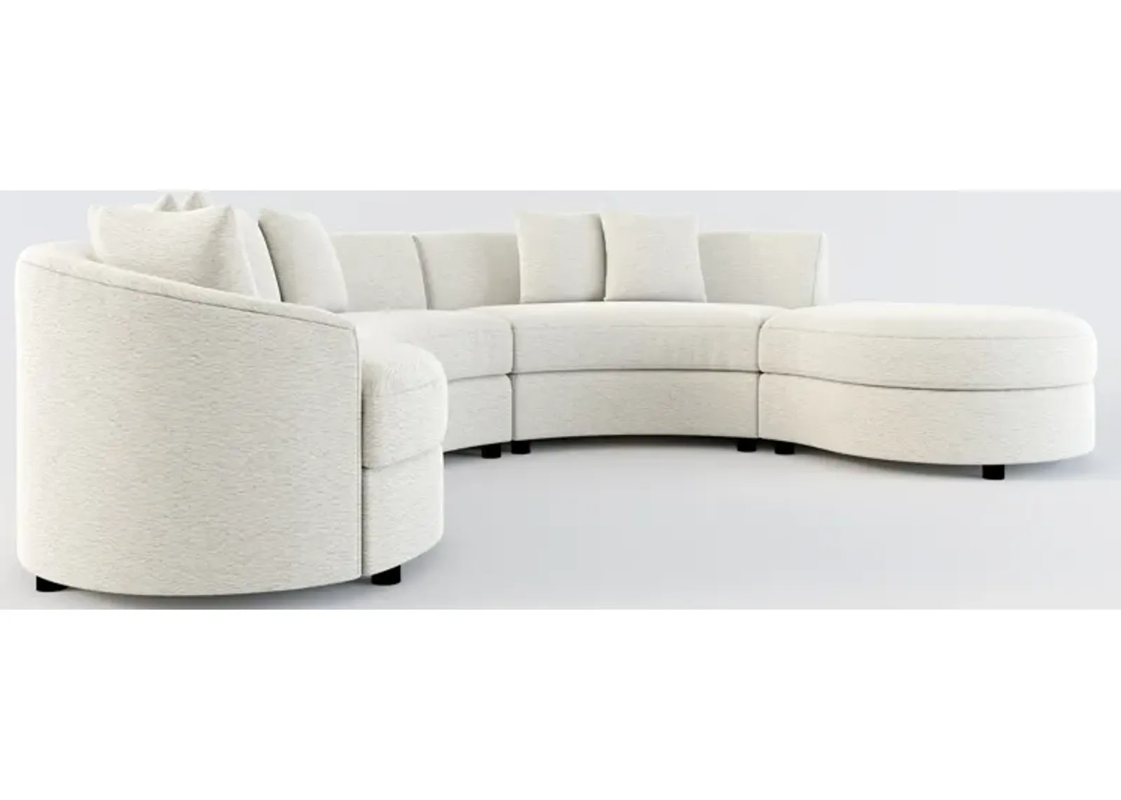 Allegra Foam Comfort 4-Piece Sectional with Right-Facing Chaise and Ottoman - Everton Grey